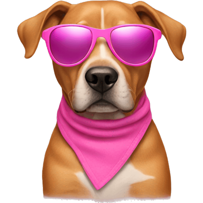 dog wearing pink sunglasses  emoji