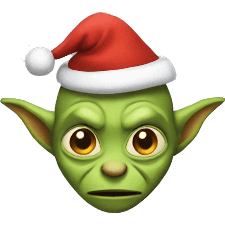 Goblin wearing Santa hat emoji