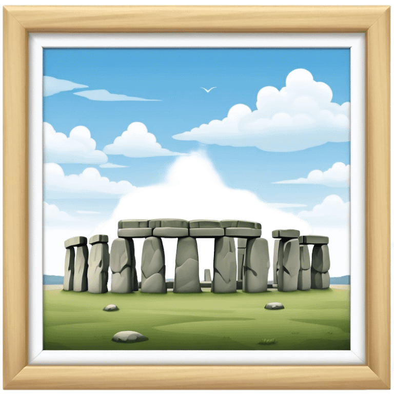 Stonehenge Landmark Emoji – Showing the prehistoric stone circle with a natural sky backdrop. emoji