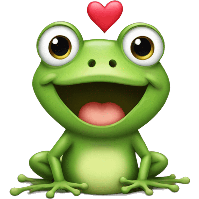 a frog in love emoji