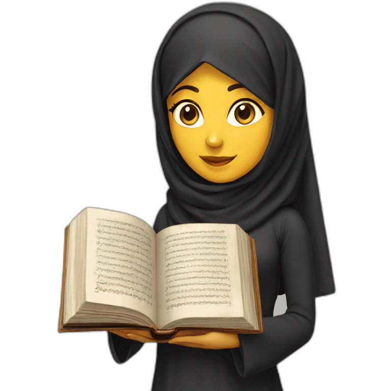 Arabic female holding quran emoji