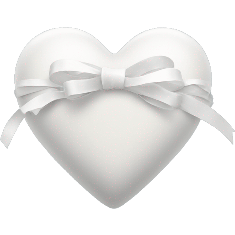 White heart with ribbon bow emoji