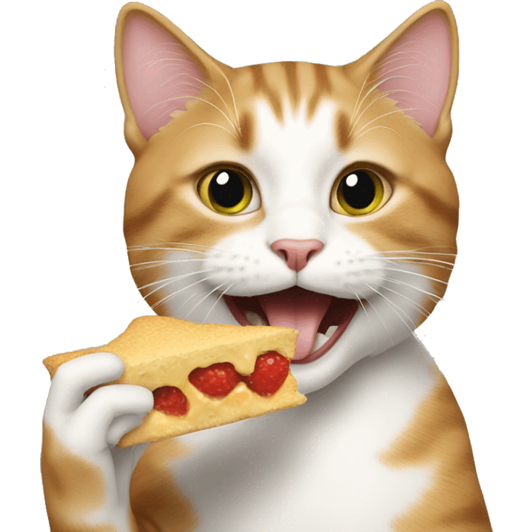 a cat eating a  emoji