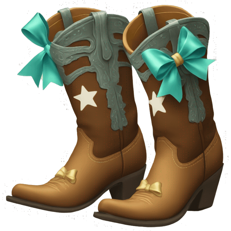 cowboy boots with bows emoji