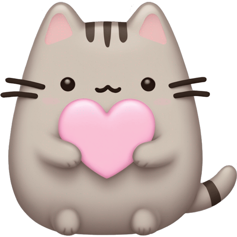 pusheen light pink heart emoji