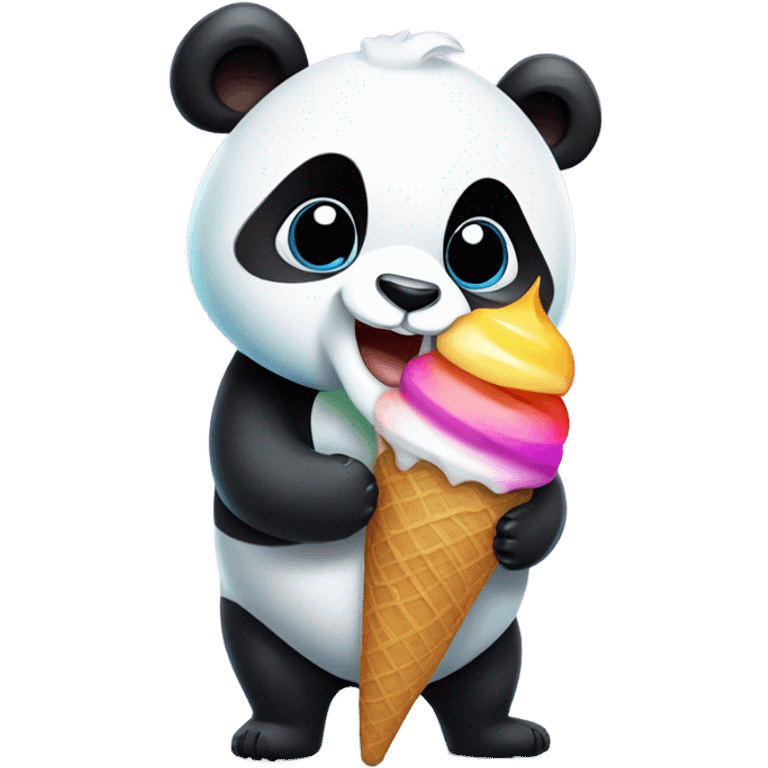 Panda eating ice cream emoji