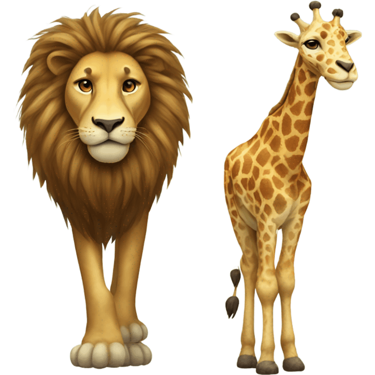 a lion with a giraffe mutated emoji