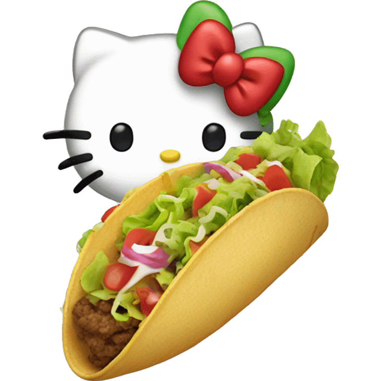 hello kitty with tacos emoji