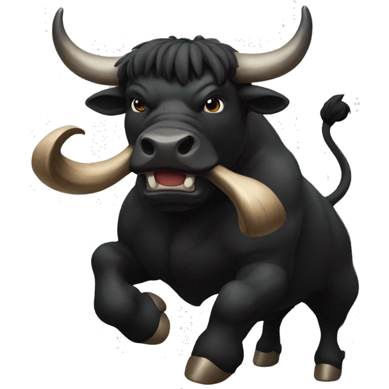 fighting black bull emoji