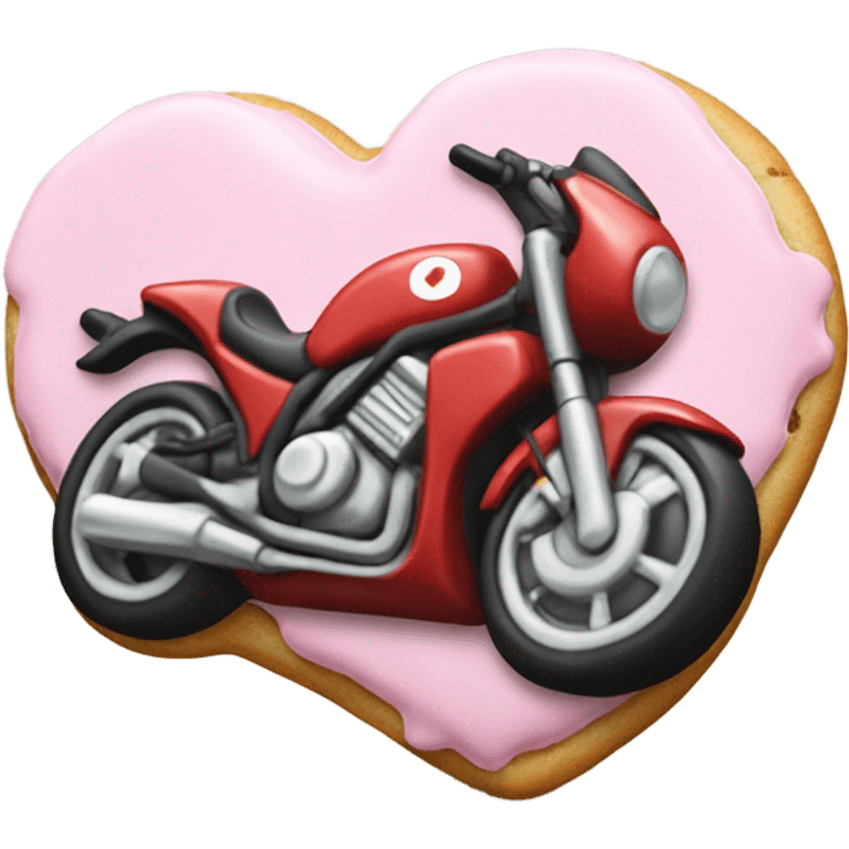 cookie heart with motorcycle  emoji