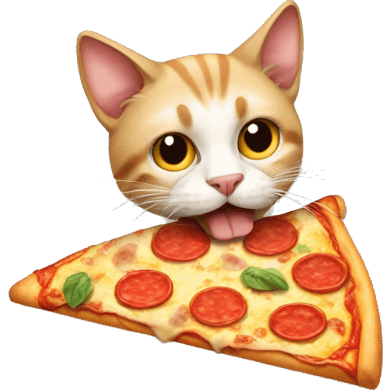 cat eating pizza emoji