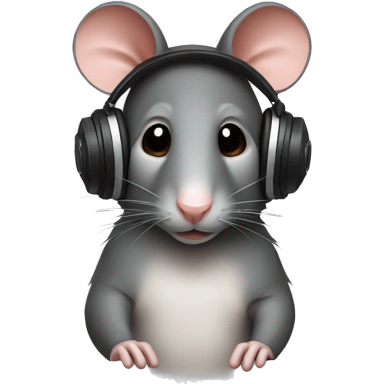 Rat wearing headphones emoji