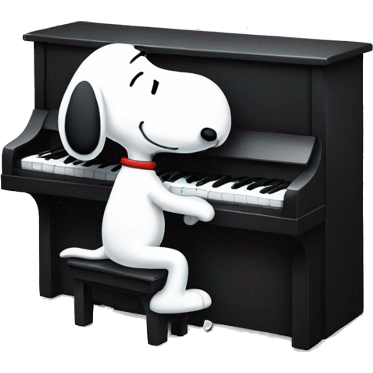 snoopy playing the piano emoji