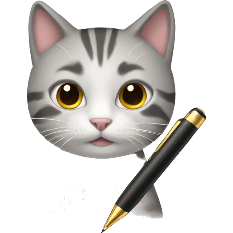 cat with pen emoji