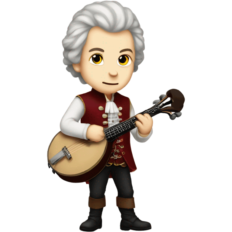 Wolfgang Mozart chibi standing young banjo emoji