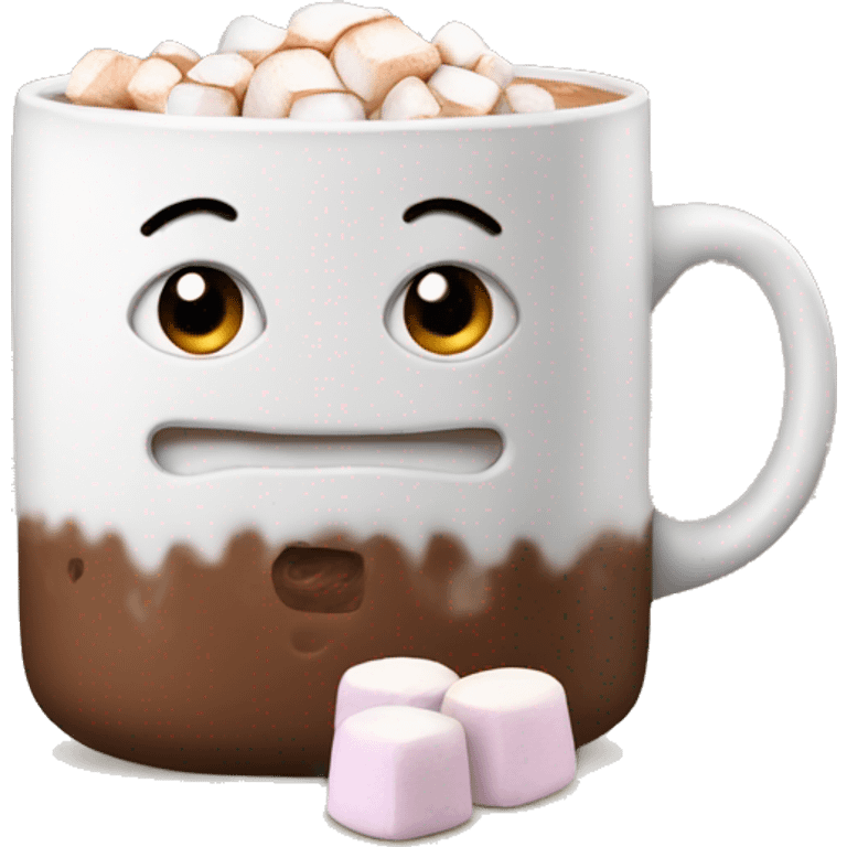 Hot cocoa with marshmallows in a white mug emoji