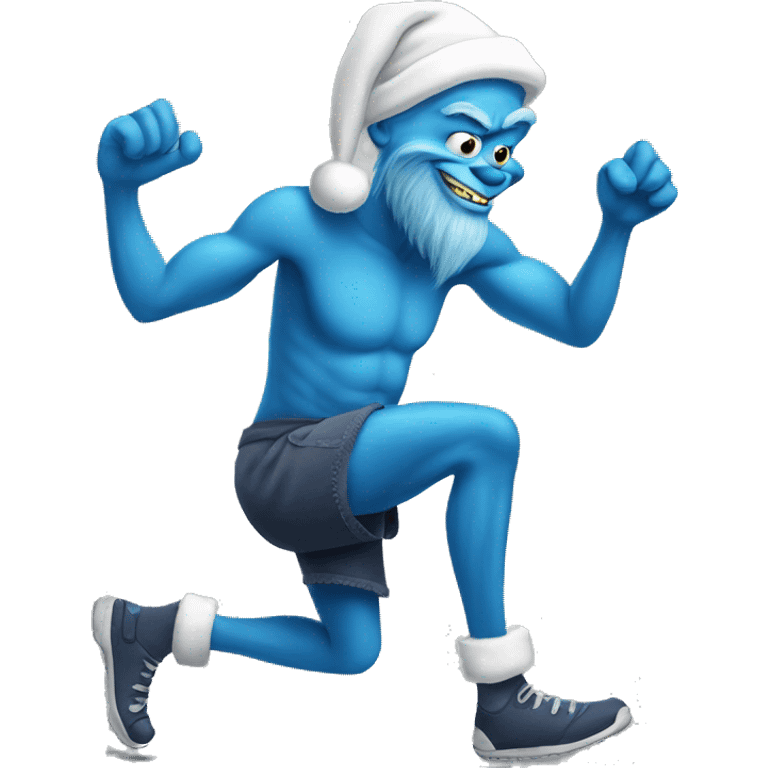 blue grinch wearing knee brace emoji