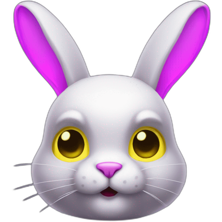 neon rabbit precaution emoji