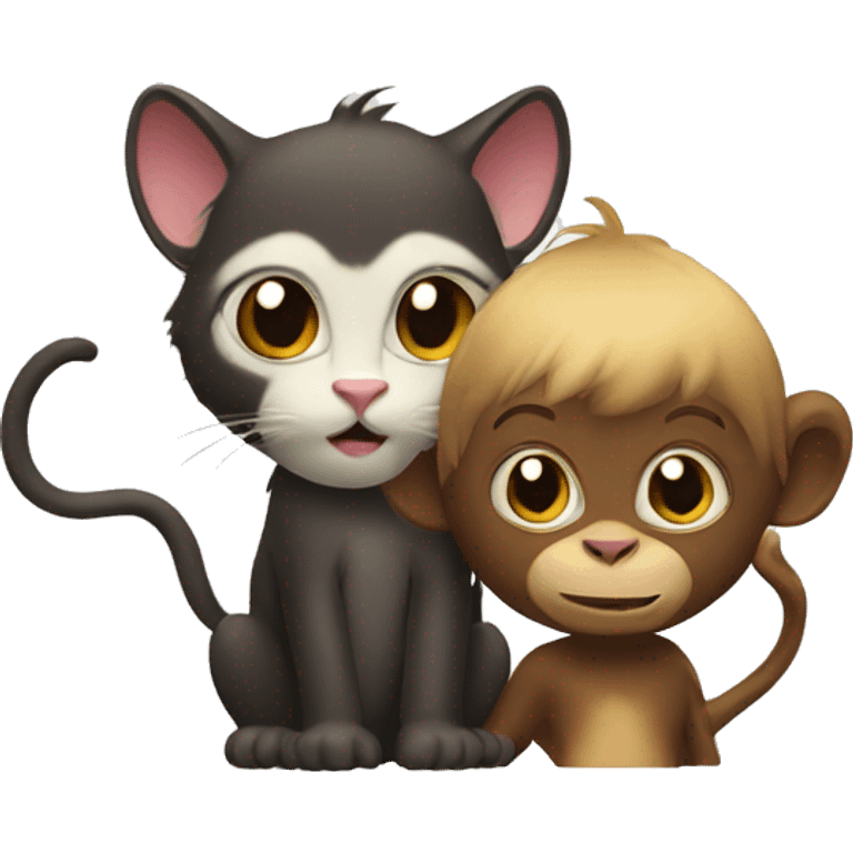 cat and monkey emoji