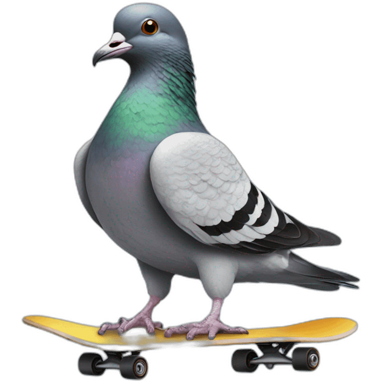 Pigeon on a skateboard emoji