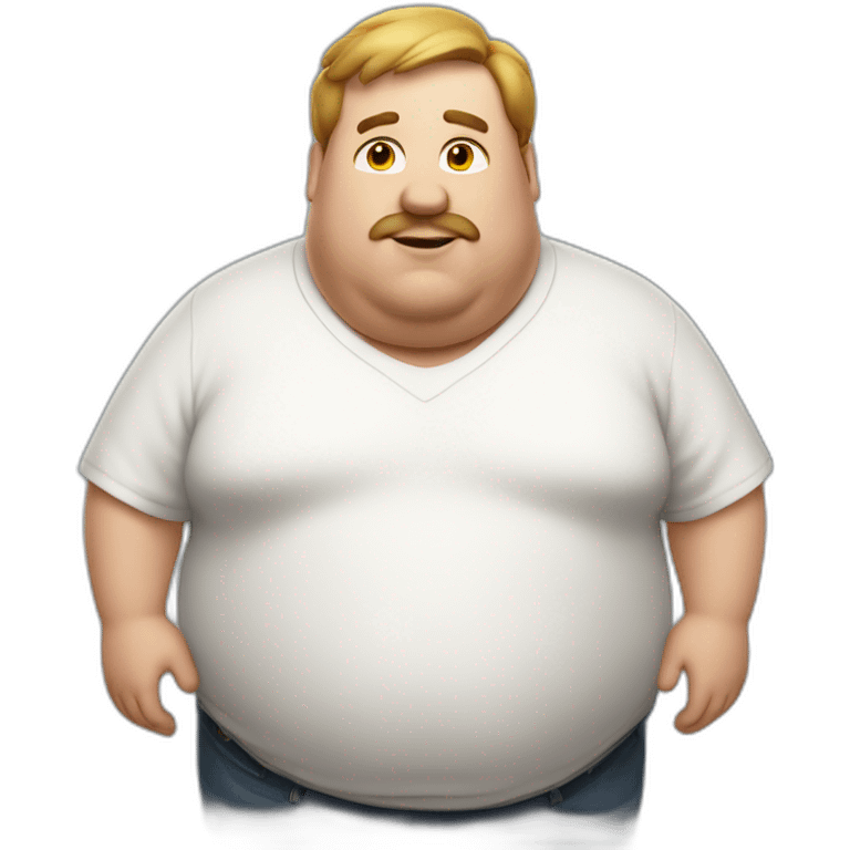 A fat guy in a white shirt emoji