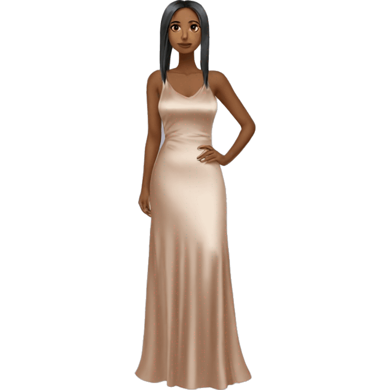 Satin maxi dress emoji