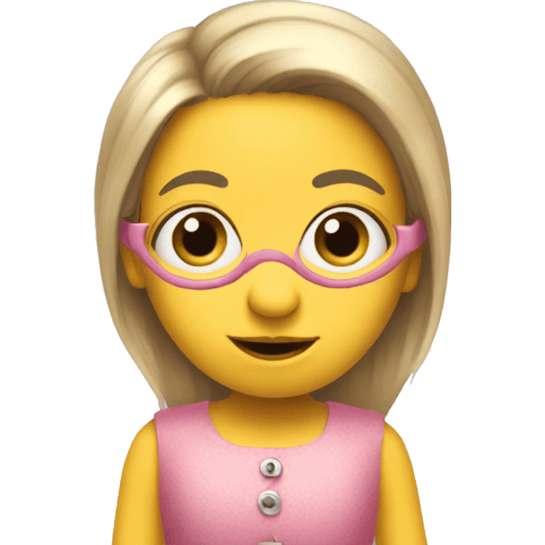 A little minion with a pink dress emoji