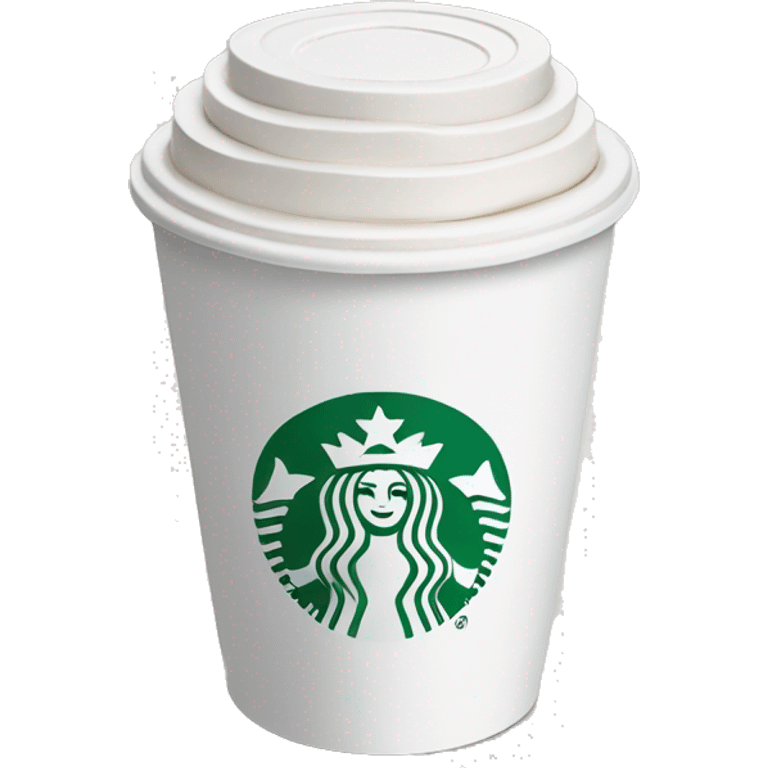 Starbucks white paper cup with lid emoji