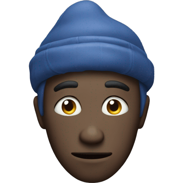 Blueberry man staring at emoji