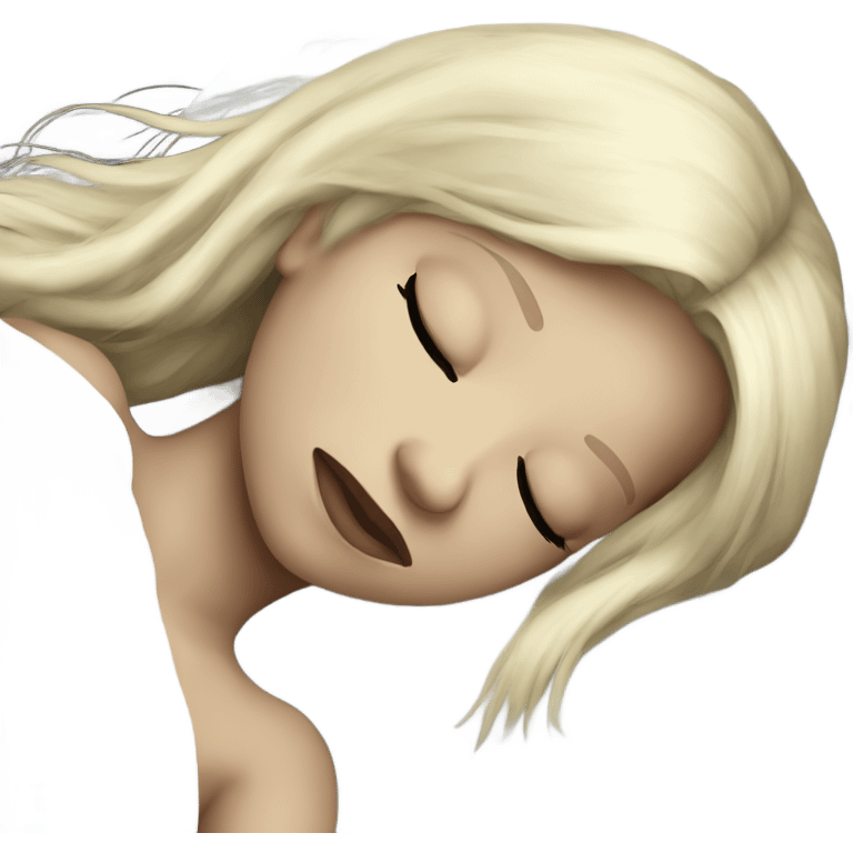 Blonde goth girl sleeping in bed emoji