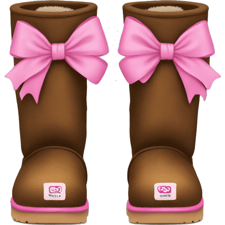 Brown uggs with pink bows emoji