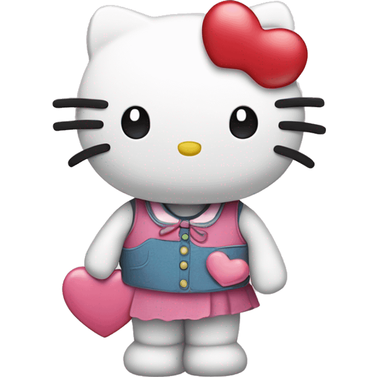 hello kitty with heart emoji