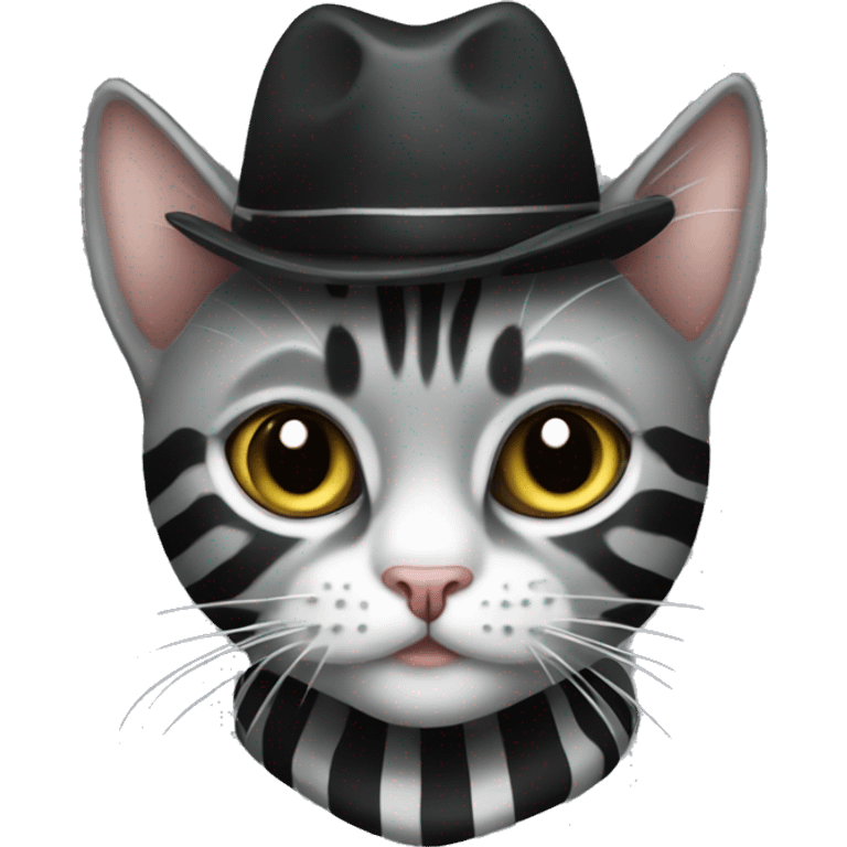 pimp grey and black striped cat emoji