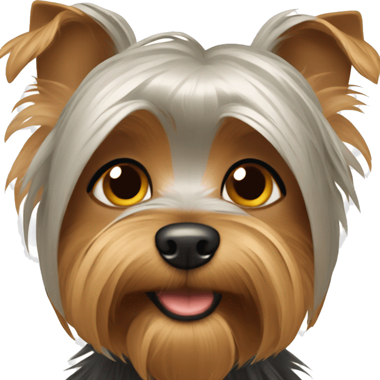 Female Yorkshire terrier with brown and hints of silver hair  emoji