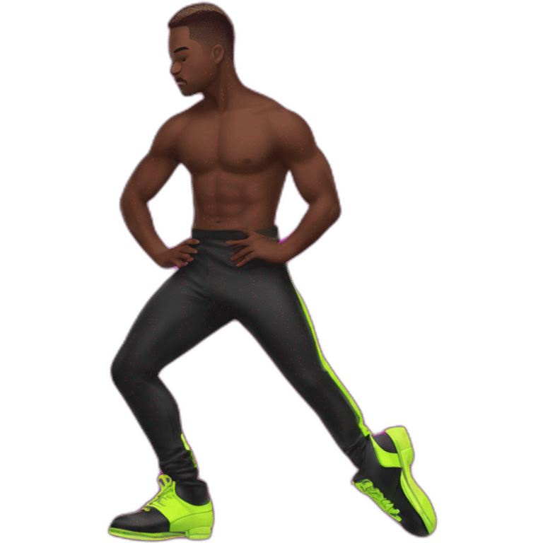  male dancer big booty neon sign style emoji