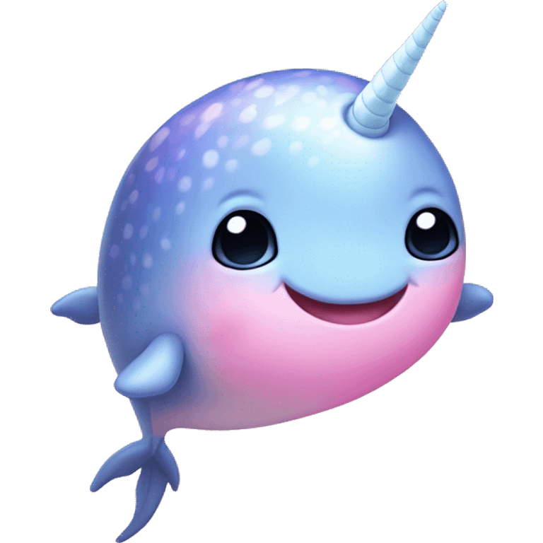 Cute pink narwhal emoji