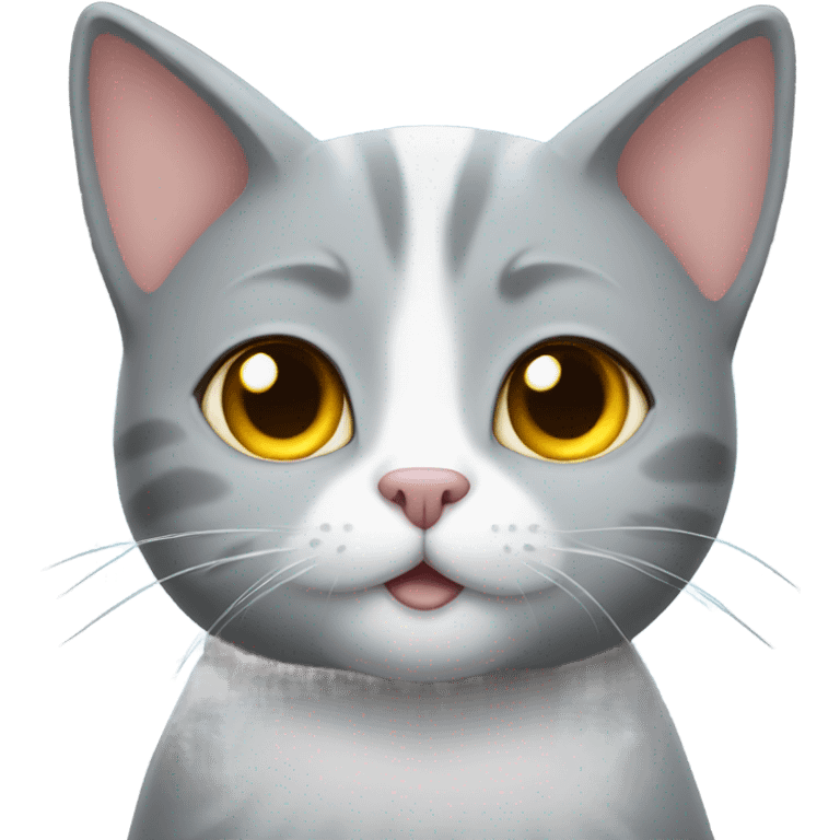 Gray cat with a halo emoji