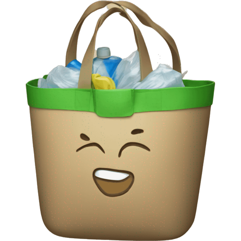 a new bag made with recycle plastic  emoji