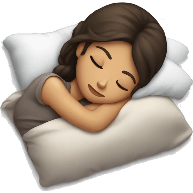 Brunette girl sleeping emoji