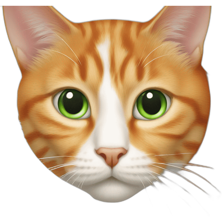 orange and white cat with green eyes emoji