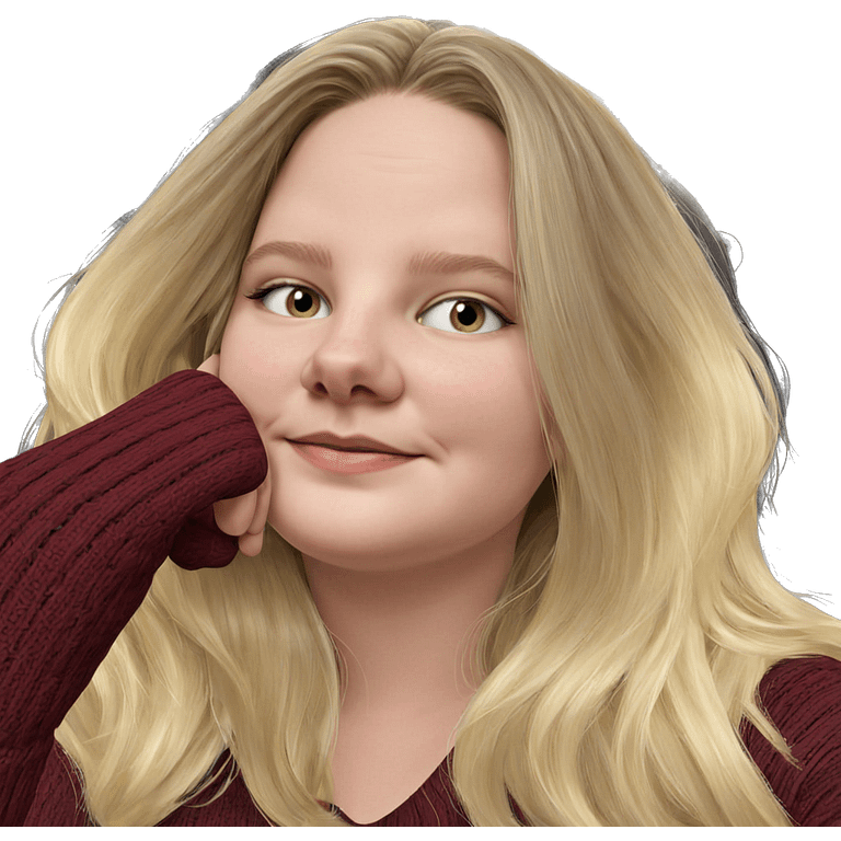 blonde girl in sweater portrait emoji