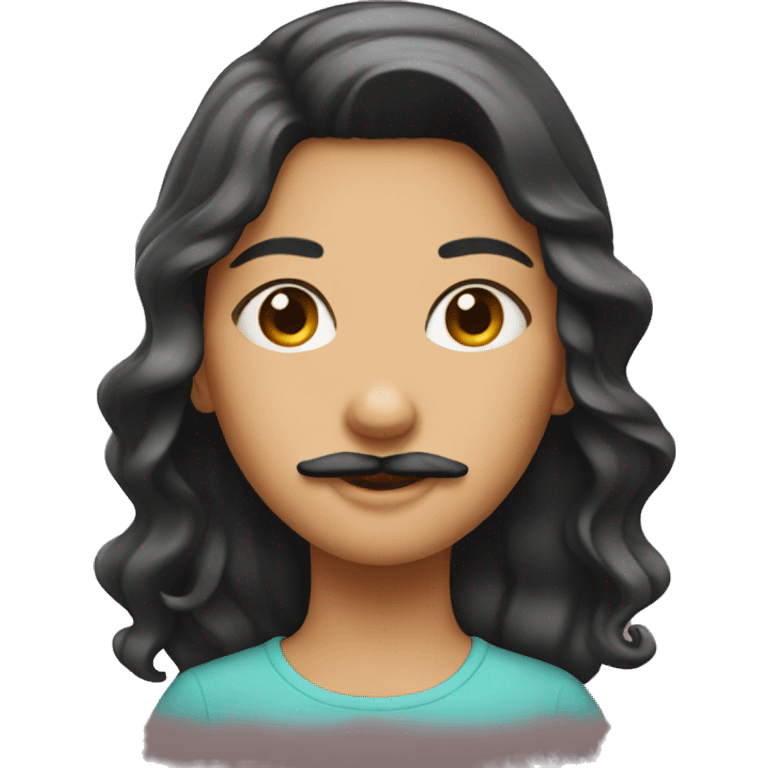 girl with mustache emoji