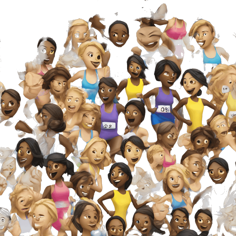 group of women running marathon emoji