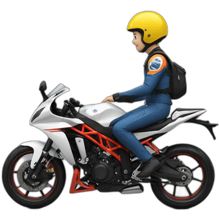 A lean boy in R15 bike emoji