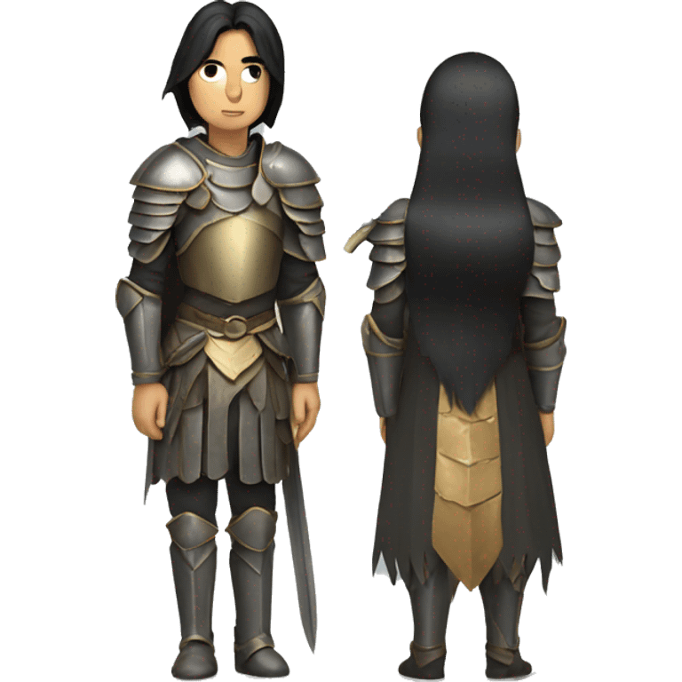 armor-clad warrior with black hair emoji