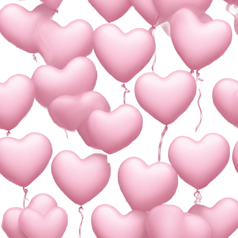 3 pastel pink heart balloons emoji