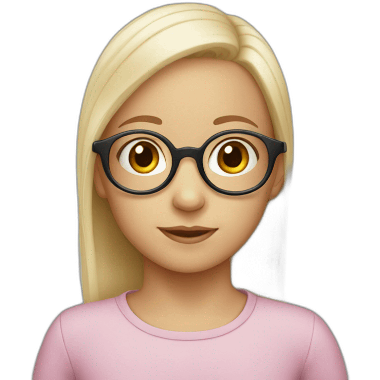 a little girl who wears glasses and is bald emoji