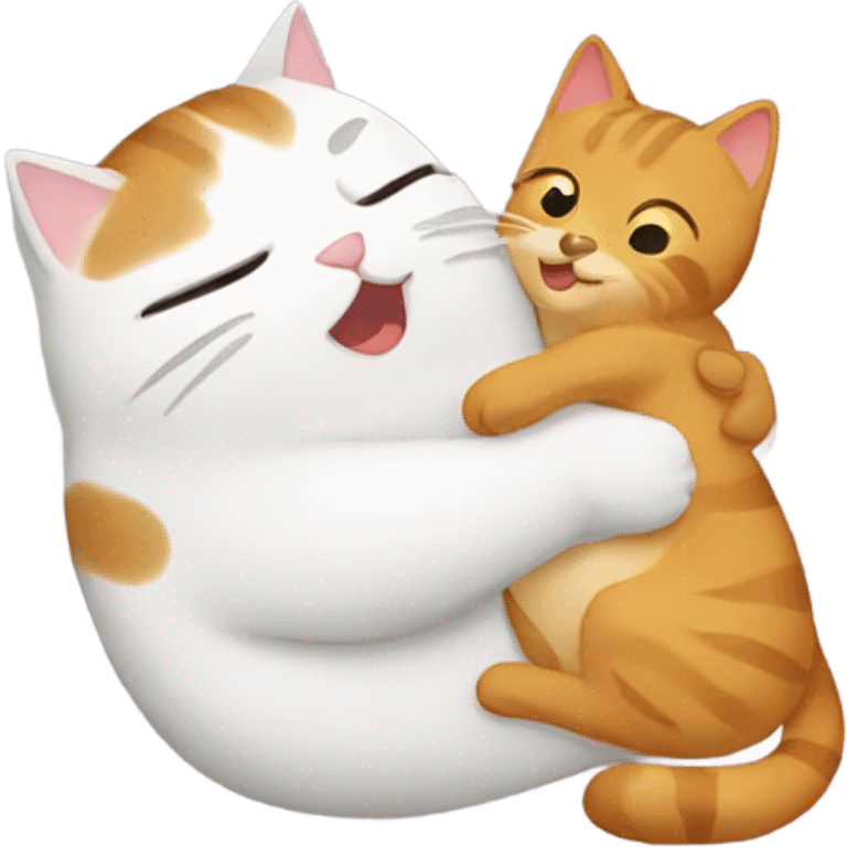 Cat getting his stomach rubbed  emoji