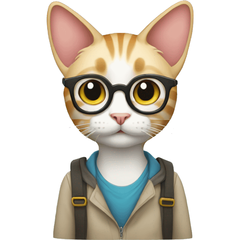 Cat nerd emoji