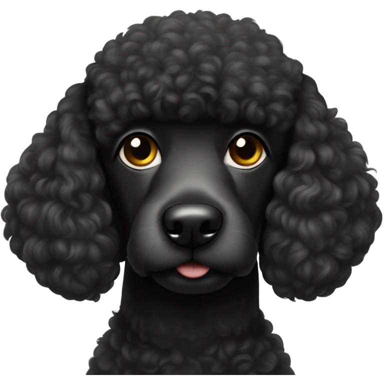 Black poodle Dog with bindi  emoji